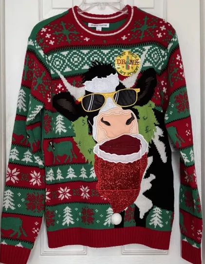 Discover Cool Cow Ugly Christmas Sweater Size Small Holiday Celebrate Together New