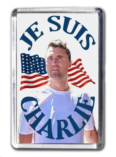 Discover Je Suis Charlie Kirk Commemorative Fridge Magnet