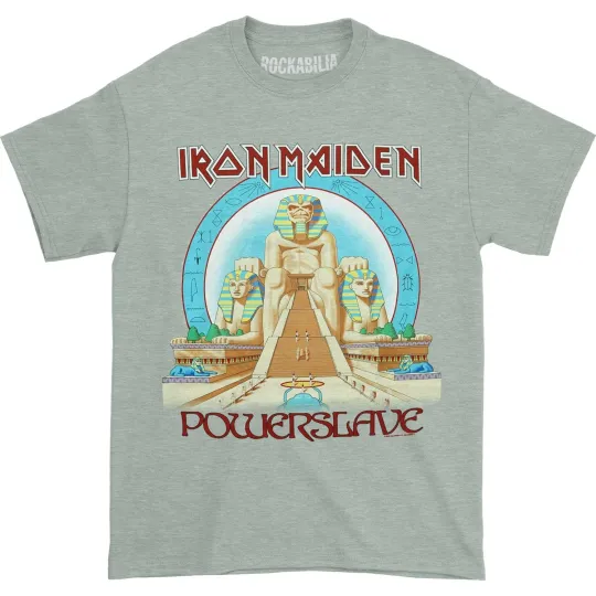Discover Men's Iron Maiden Powerslave Egypt T-shirt Small Heather