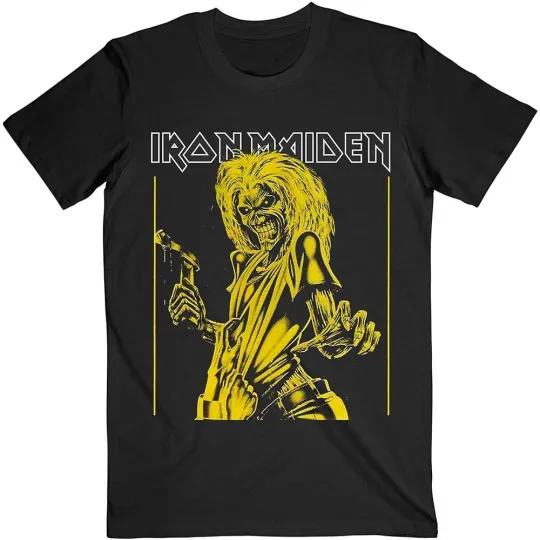 Discover Men's Iron Maiden Yellow Flyer T-shirt Small Black