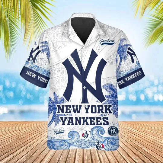 Discover New York Yannkess Ocean Waves Summer Aloha Unisex Hawaiian Shirt, Gift for Fan