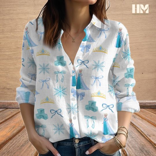Discover Disney Elsa Princess Blouse Shirt, Disney Princess Shirt For Women, Disney Frozen Shirt, Elsa Princess Long Sleeve Shirt, Magic Kingdom