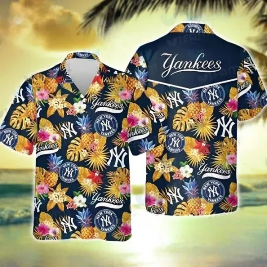 Discover New York Yannkess Hawaiian Shirt Tropical Flower Pattern Trendy Summer , Gift for Fan