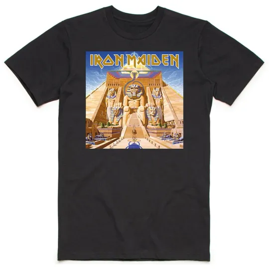 Discover Men's Iron Maiden Powerslave Album Cover Box T-shirt