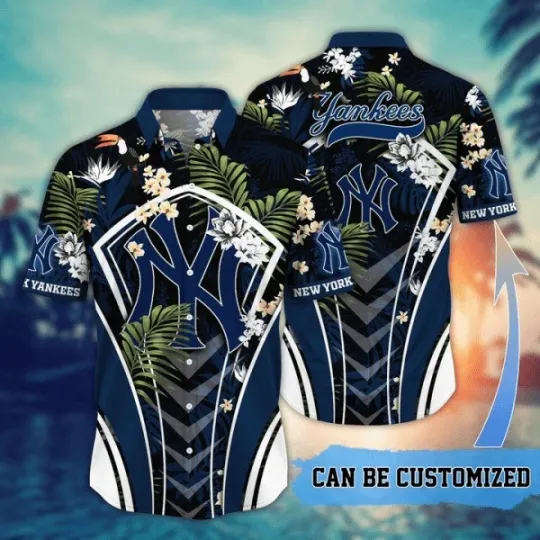 Discover Customized New York Yannkess MLB Flower Summer Tropical Hawaiian Shirt, Gift for Fan