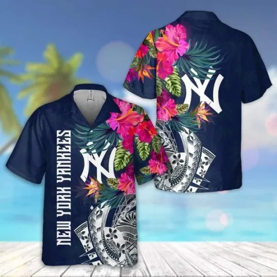 Discover New York Yannkess Hawaiian Shirt Tribal Tropical Flower Pattern Beach Lovers Gift