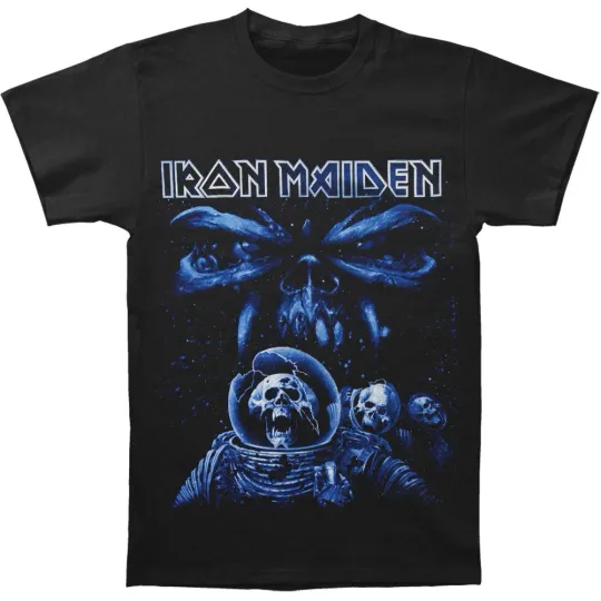 Discover Men's Iron Maiden Final Frontier Blue Album Spaceman T-shirt