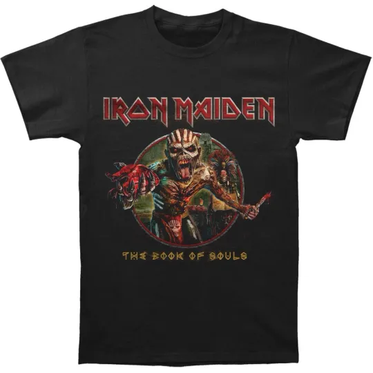 Discover Men's Iron Maiden Book Of Souls Eddie Circle T-shirt