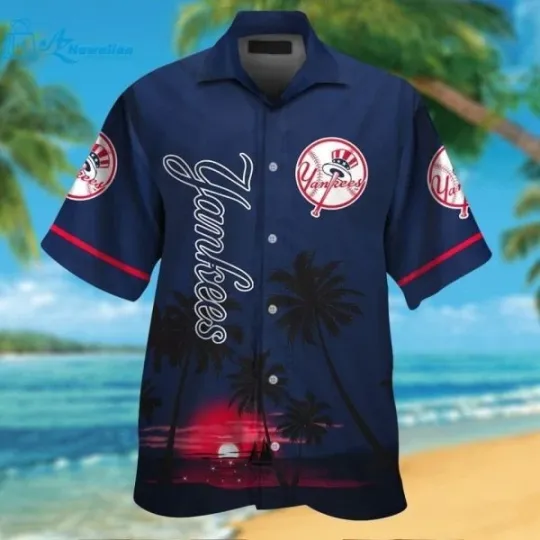 Discover New York Yannkess Hawaiian Shirt, Gift For Yannkess Fan Hawaiian Beach Shirt, Gift for Fan