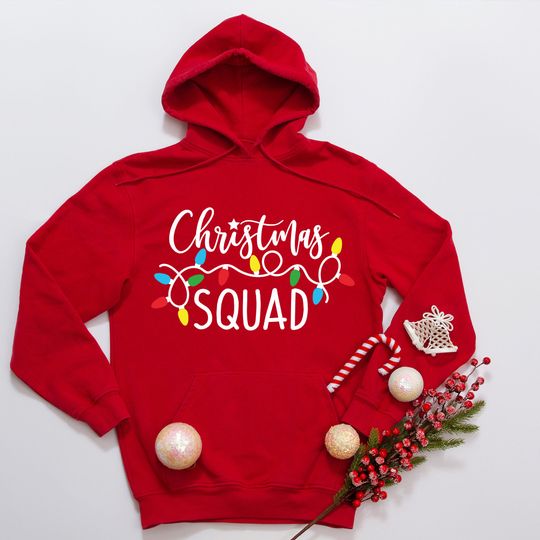 Discover Family Christmas Squad Hoodie, Christmas Squad Hoodie,Family Christmas Hoodie,  Holiday Pajamas Christmas Hoodie