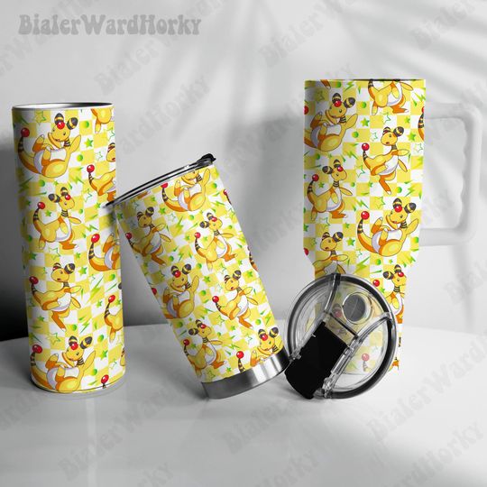 Funny Ampharos Anime Tumbler: Tropical Stainless Steel Cup - 20oz/30oz/40oz