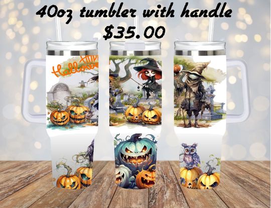 Discover Halloween 40oz tumbler /w handle