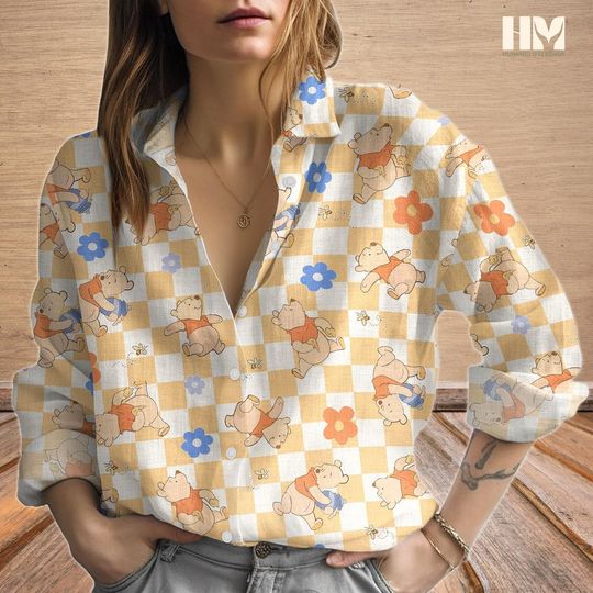 Discover Disney Pooh Bear Blouse Shirt, Pooh And Friends Shirt, Magic Kingdom Shirt For Her, Disney Shirt, Disneyland Trip Shirt