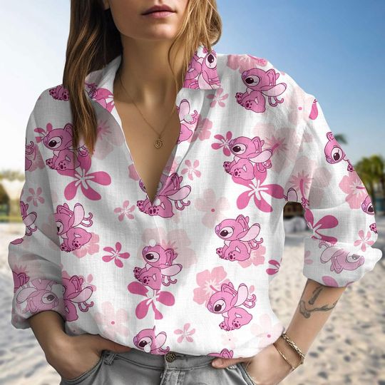 Discover Stitch Angel Blouse Shirt, Lilo And Stitch 2025 Shirt, Disneyland Trip Family Women Shirt, Stitch Aloha Shirt, Magic Kingdom Outfit