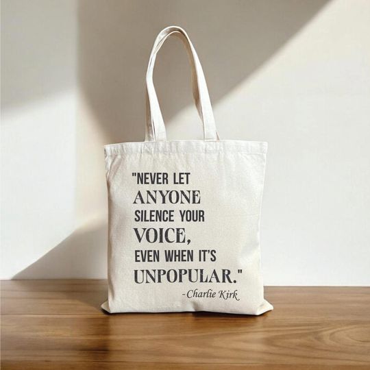 Discover Charlie Kirk Quote Tote Bag: Empowering Political Canvas Bag, Inspirational Tote, Human Rights Bag, Freedom of Speech