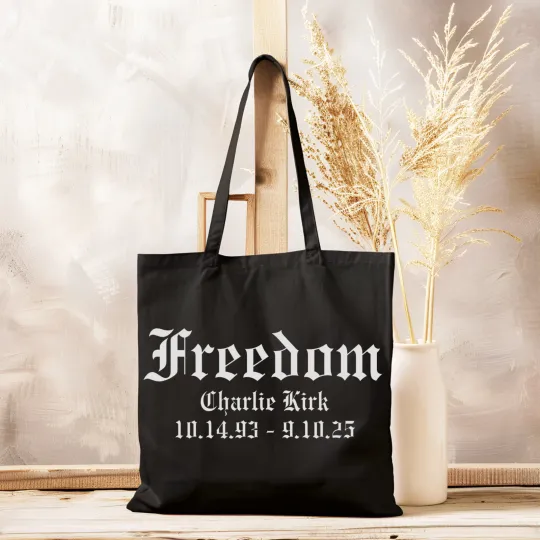 Vintage Tote Bag Cotton Canvas Charlie Kirk Tote Bag Freedom Tote