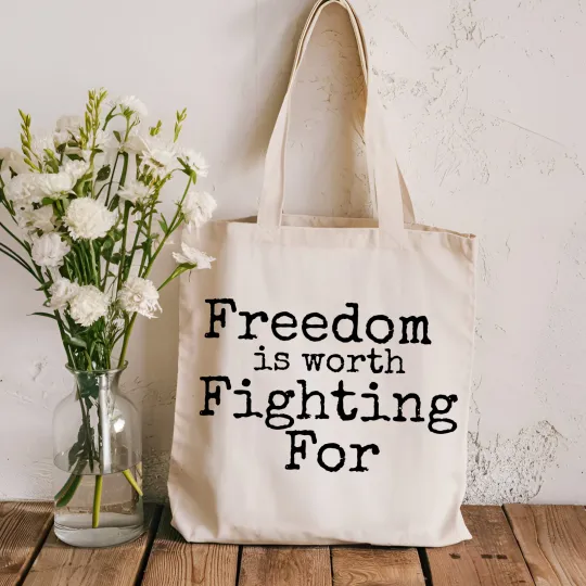 Discover Vintage Tote Bag Cotton Canvas Charlie Kirk Tote Bag Freedom Tote Patriot Tote