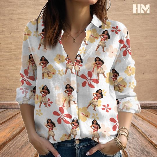 Disney Moana Princess Blouse Shirt, Disney Princess Shirt For Women, Moana Shirt, Disneyland Trip Long Sleeve Shirt, Magic Kingdom