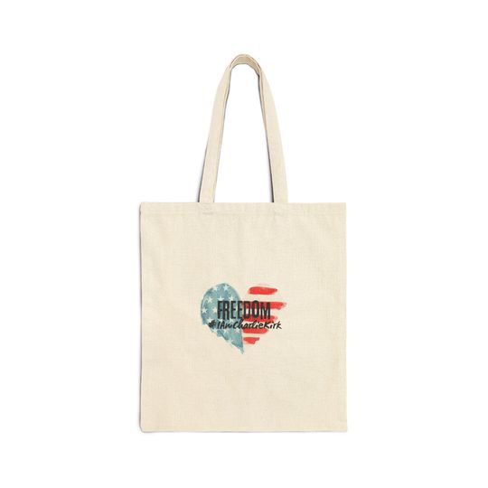 In honor of Charlie Kirk, Patriotic eco-friendly bag, Reusable, Freedom forward