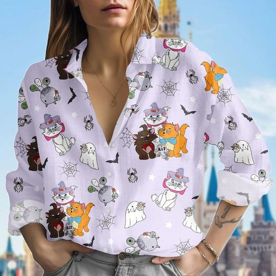 Discover Disney The Aristocats Blouse Shirt, Halloween Marie Cat Women Shirt, The Aristocats Shirt For Her,  Magic Kingdom Gift, Halloween Party