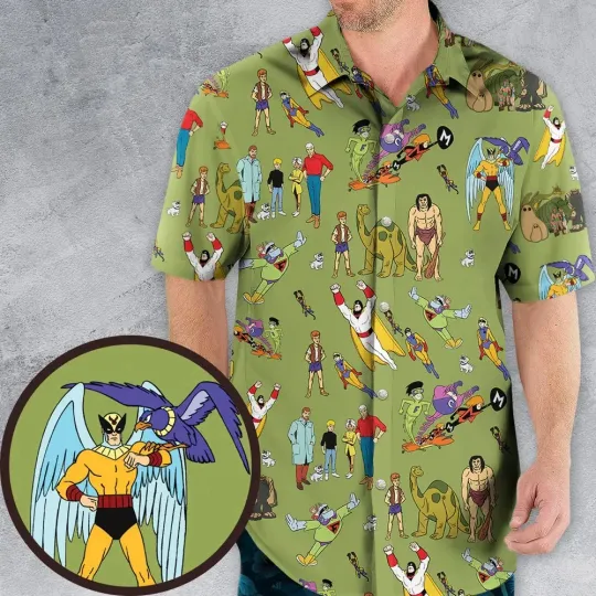 Discover 60s Vintage Characters Hawaiian Shirt,