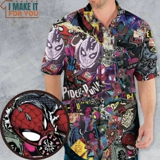 Spider-Punk Get Punked Across Spider-Verse Hawaiian Shirt