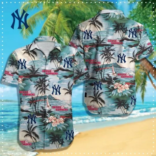 Discover New York Yannkess Coastal Vibes Summer Aloha Unisex Hawaiian Shirt, Gift for Fan