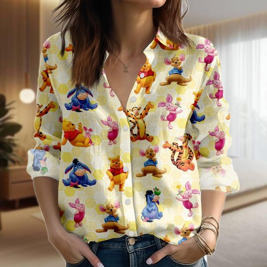 Discover Winnie The Pooh Blouse Shirt, Pooh and Friends Women Shirt, Disney Movie Shirt, Pooh Lover Gift, Gift For Her