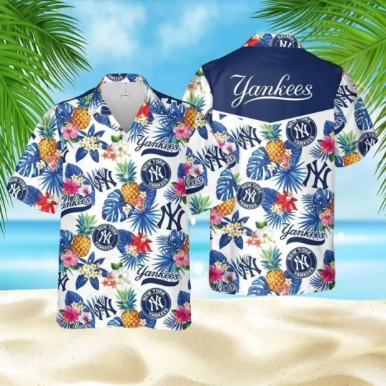 Discover New York Yannkess Island Vibes Summer Aloha Unisex Hawaiian Shirt, Gift for Fan