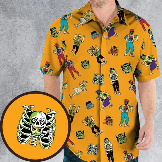 Discover Trick-or-treat memories stitched Hawaiian Shirt, Unisex Adult, Size S-5XL