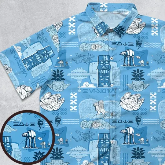 Discover Dark Side Star Wars Tiki Shack Button Down Shirt, Unisex Adult, Full Size S-5XL