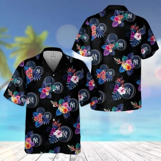 New York Yannkess Midnight Blossom Summer Aloha Unisex Hawaiian Shirt, Gift for Fan