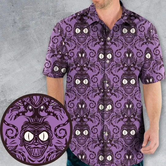 Beetlejuice Haunted Mansion Themed Hawaiian Shirt
