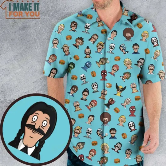Discover Many Faces of Bob’s Burger Cosplay Another Hawaiian Shirt, Unisex Adult,  S-5XL