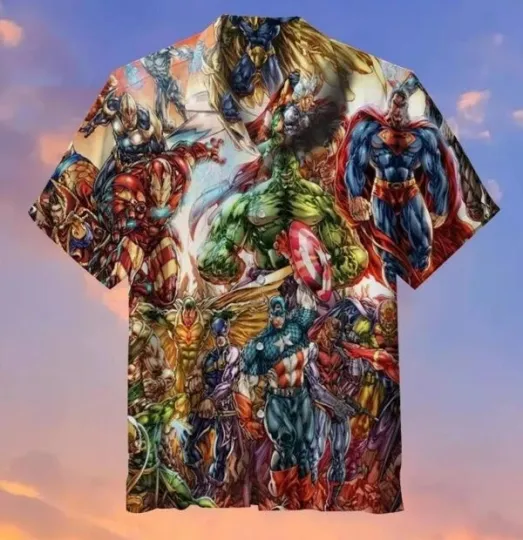Discover Marvel D.C Hero Assemble Hawaiian Shirt, Summer Shirt, Unisex Adult, Size S-5XL
