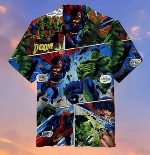 Superman Vs Hulk Hawaiian Shirt, Summer Shirt