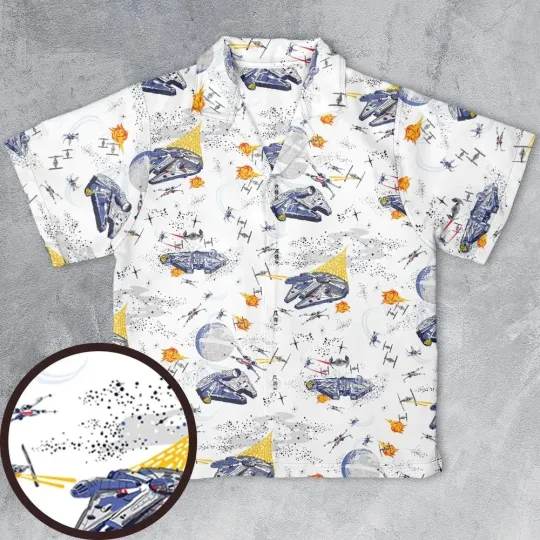 Millennium Falcon Patterns Star Wars Hawaiian Shirt