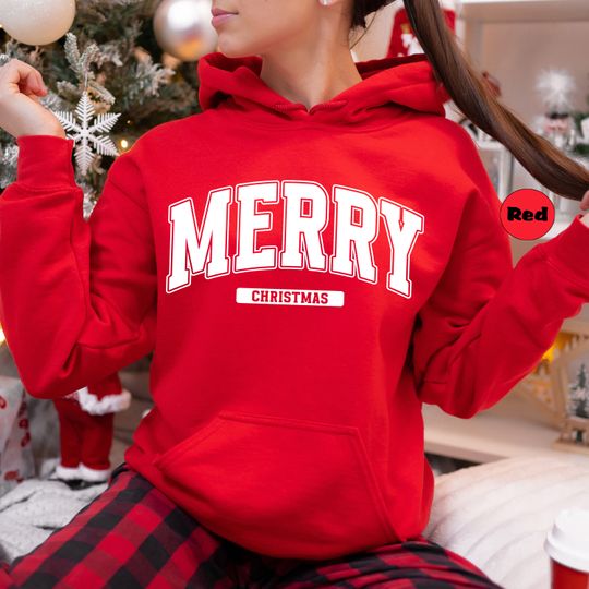 Merry Christmas Hoodie, Christmas Family Sweatshirt, Winter Holiday Hoodie, Christmas Party Clothing