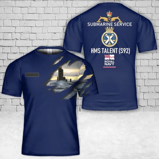 3D Custom Name Royal Navy Submarine Service HMS Talent