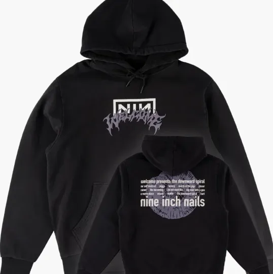 Discover two sides hoodie, Welcome x Nine Inch Nails Eraser Black Hoodie