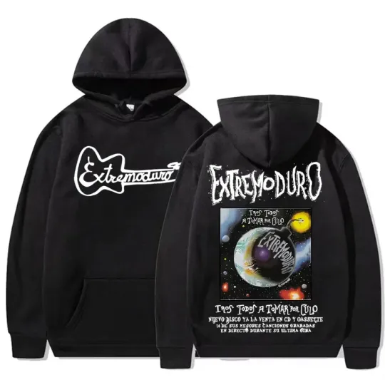 Discover two sides hoodie, Rock Band EXTREMODURO Tour 2025 Graphic Hoodie