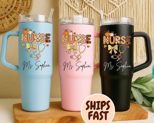 Discover Custom Halloween Nurse Ghost Tumbler: 40oz Stainless Steel Travel Mug