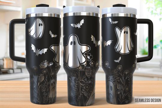 Discover Cute Ghost 40oz Tumbler Laser Engraving Wrap, Cute Halloween Tumbler Laser svg, 40oz Laser Engraved Svg, Laser Engraving Svg, Laser Rotary