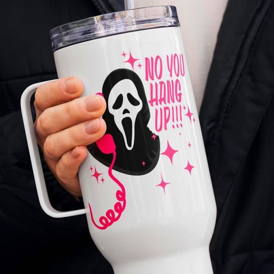 Discover Ghost Face Tumbler: Stainless Steel Travel Mug, Horror Movie Fan Gift