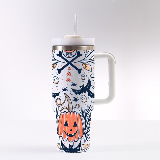 Discover 40 oz Halloween Tumbler, Spooky Drinkware, Large Halloween Cup, Insulated Travel Tumbler, Halloween