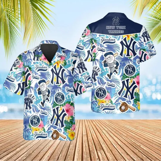 Discover New York Yannkess Tropical Fun Summer Aloha Unisex Hawaiian Shirt, Gift for Fan