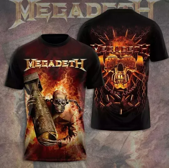 Discover Megadeth Band 3D T-Shirt with Unique Design for Men and Women
