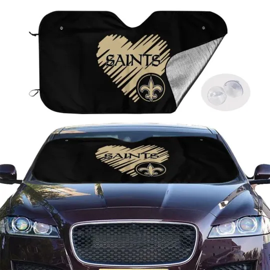 New Orleans Saints Car Windshield Sunshade "Love Style" Black Car Sunshade