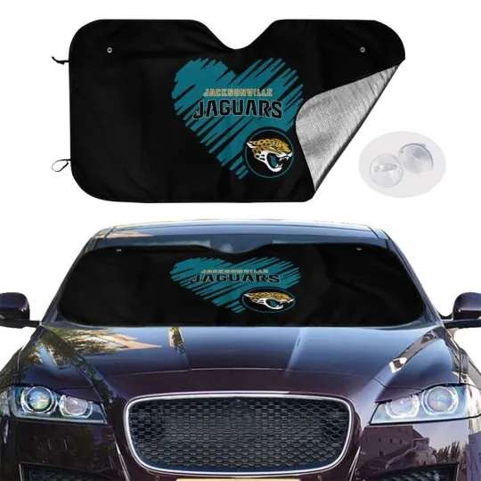 Discover Jacksonville Jaguars Car Windshield Sunshade "Love Style" Black Car Sunshade