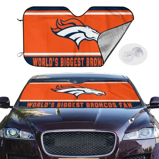Denver Broncos Car Sunshade 'WORLD'S BIGGEST BRONCOS FAN' Car Sunshade,fans Gift